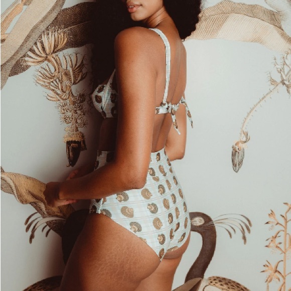 NWT Carolina K x Free People Seafoam Green Shell Print Carmel Bikini Set, Small - Picture 4 of 4